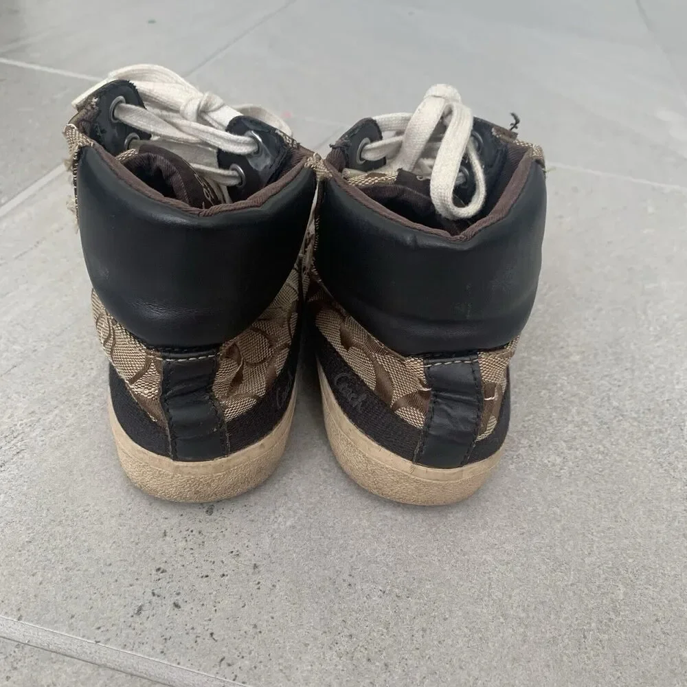 Coach Women High Top Sneakers Ellis Brown Size 7.5B